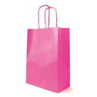 Kordel-Papiertragetaschen 35+14x40 cm Fuchsia