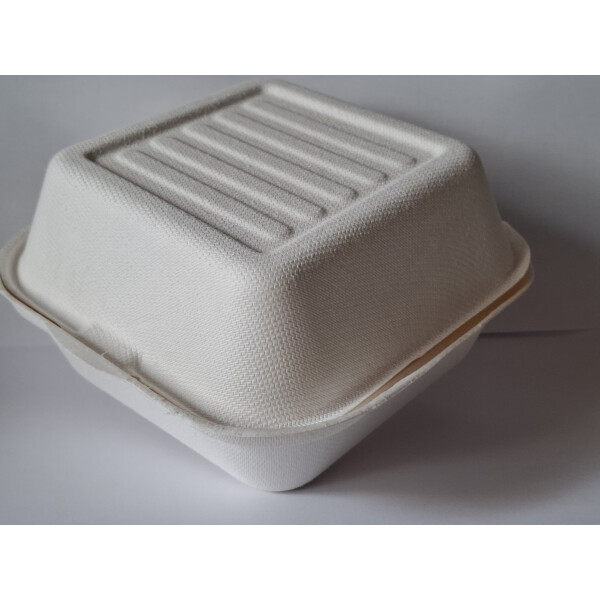 Bagasse Hamburger Box 14,4x14,4x8 cm 1627BG